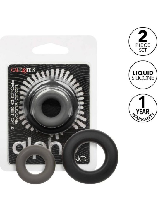CALEXOTICS ALPHA SET DE 2 ANILLOS PROLONG GRIS