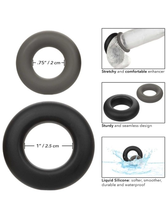 CALEXOTICS ALPHA SET DE 2 ANILLOS PROLONG GRIS
