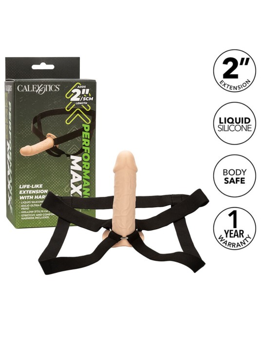 CALEXOTICS PERFORMANCE MAXX EXTENSION REALISTA CON ARNES PIEL CLARO