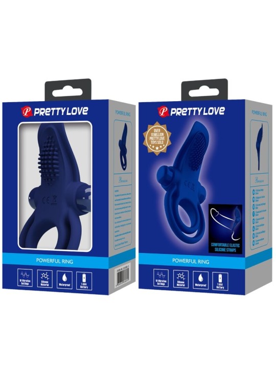 PRETTY LOVE BRONSON DOBLE ANILLO CON VIBRACION AZUL