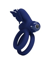 PRETTY LOVE JAMELE DOBLE ANILLO CON VIBRACION ESTIMULADOR MARIPOSA AZUL