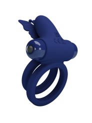 PRETTY LOVE JAMELE DOBLE ANILLO CON VIBRACION ESTIMULADOR MARIPOSA AZUL