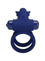 PRETTY LOVE JAMELE DOBLE ANILLO CON VIBRACION ESTIMULADOR MARIPOSA AZUL