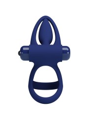 PRETTY LOVE MAT DOBLE ANILLO CON VIBRACION ESTIMULADOR AZUL