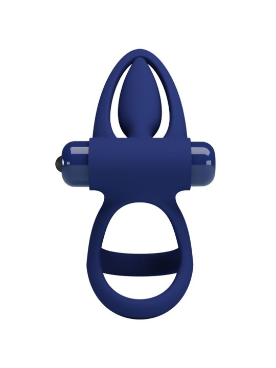 PRETTY LOVE MAT DOBLE ANILLO CON VIBRACION ESTIMULADOR AZUL