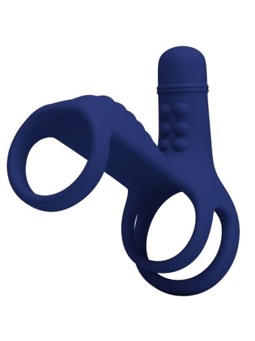 PRETTY LOVE ELISH ANILLO VIBRADOR CON EXTENSION AZUL