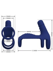 PRETTY LOVE ELISH ANILLO VIBRADOR CON EXTENSION AZUL