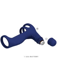 PRETTY LOVE ELISH ANILLO VIBRADOR CON EXTENSION AZUL
