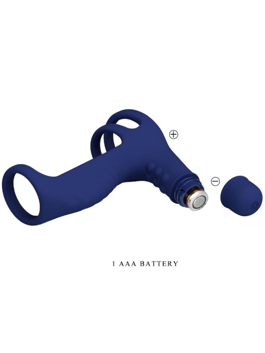 PRETTY LOVE ELISH ANILLO VIBRADOR CON EXTENSION AZUL