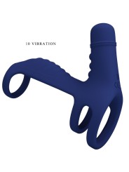 PRETTY LOVE ELISH ANILLO VIBRADOR CON EXTENSION AZUL