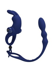 PRETTY LOVE AYAD ANILLO VIBRADOR RABBIT CON PLUG AZUL