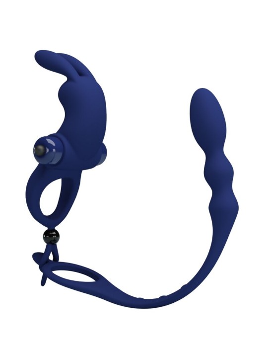 PRETTY LOVE AYAD ANILLO VIBRADOR RABBIT CON PLUG AZUL