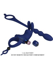 PRETTY LOVE AYAD ANILLO VIBRADOR RABBIT CON PLUG AZUL