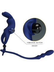 PRETTY LOVE AYAD ANILLO VIBRADOR RABBIT CON PLUG AZUL