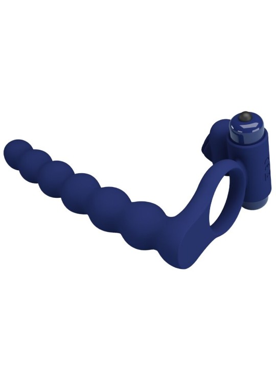 PRETTY LOVE AJMAL ANILLO VIBRADOR CON PLUG AZUL