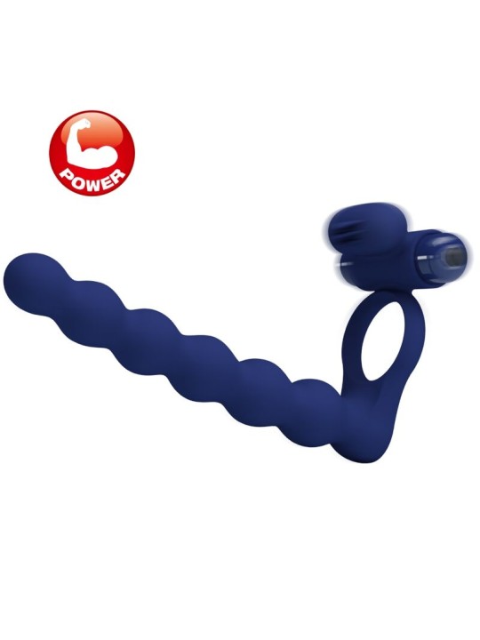 PRETTY LOVE AJMAL ANILLO VIBRADOR CON PLUG AZUL