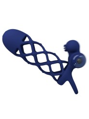 PRETTY LOVE GIANN ANILLO VIBRADOR CON FUNDA DE SILICONA AZUL
