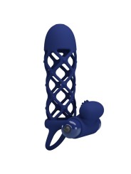 PRETTY LOVE GIANN ANILLO VIBRADOR CON FUNDA DE SILICONA AZUL