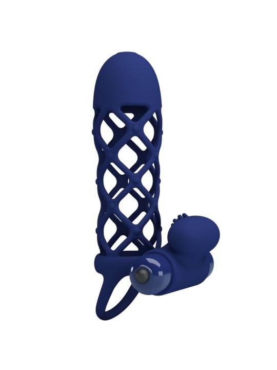 PRETTY LOVE GIANN ANILLO VIBRADOR CON FUNDA DE SILICONA AZUL
