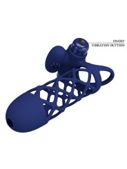 PRETTY LOVE GIANN ANILLO VIBRADOR CON FUNDA DE SILICONA AZUL