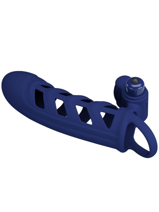 PRETTY LOVE ALTAF ANILLO VIBRADOR CON FUNDA DE SILICONA AZUL
