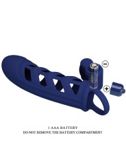 PRETTY LOVE ALTAF ANILLO VIBRADOR CON FUNDA DE SILICONA AZUL
