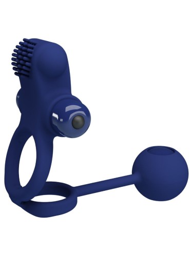 PRETTY LOVE REMINGTON DOBLE ANILLO VIBRADOR CON PLUG AZUL