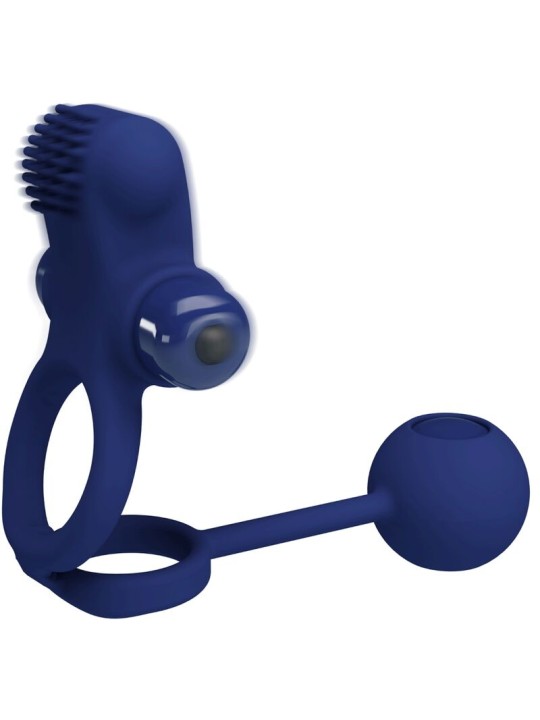 PRETTY LOVE REMINGTON DOBLE ANILLO VIBRADOR CON PLUG AZUL