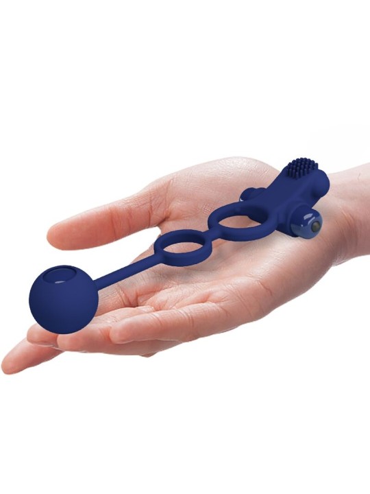 PRETTY LOVE REMINGTON DOBLE ANILLO VIBRADOR CON PLUG AZUL