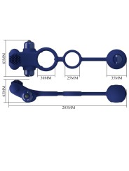 PRETTY LOVE REMINGTON DOBLE ANILLO VIBRADOR CON PLUG AZUL