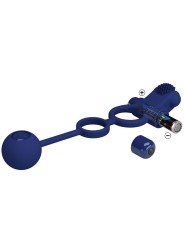 PRETTY LOVE REMINGTON DOBLE ANILLO VIBRADOR CON PLUG AZUL