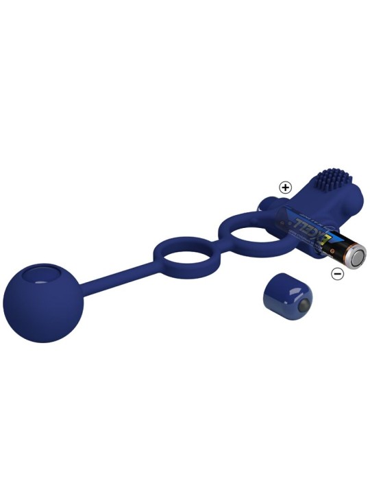 PRETTY LOVE REMINGTON DOBLE ANILLO VIBRADOR CON PLUG AZUL