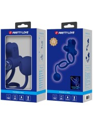 PRETTY LOVE REMINGTON DOBLE ANILLO VIBRADOR CON PLUG AZUL