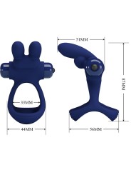 PRETTY LOVE FRANCISCO DOBLE ANILLO VIBRADOR RABBIT AZUL