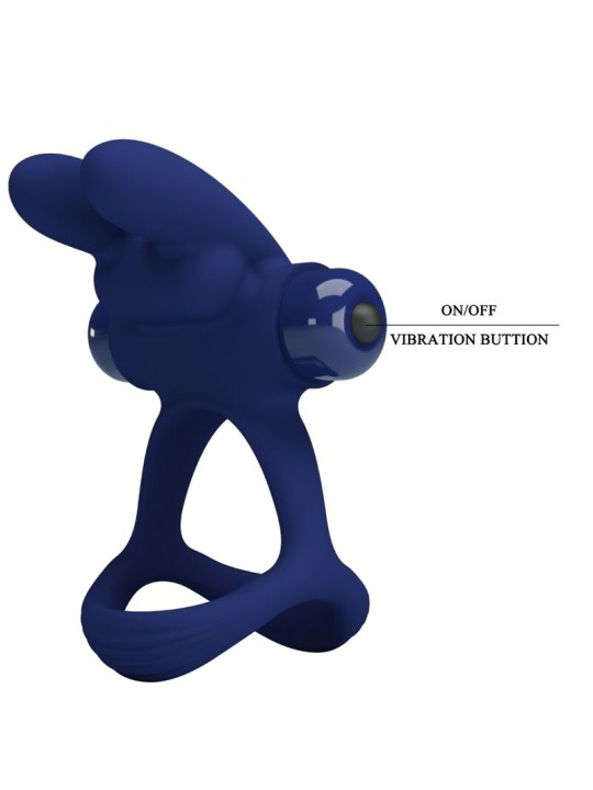 PRETTY LOVE FRANCISCO DOBLE ANILLO VIBRADOR RABBIT AZUL
