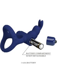 PRETTY LOVE LUCHITO DOBLE ANILLO VIBRADOR RABBIT AZUL