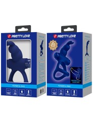 PRETTY LOVE LUCHITO DOBLE ANILLO VIBRADOR RABBIT AZUL