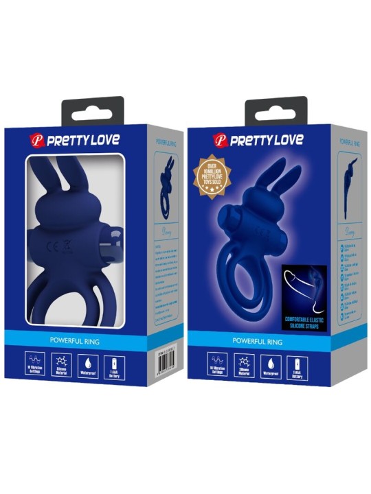 PRETTY LOVE DAREY DOBLE ANILLO VIBRADOR RABBIT AZUL