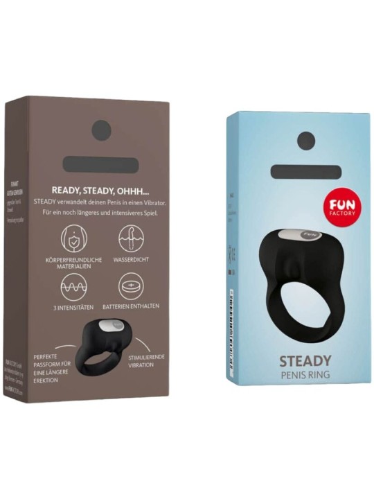 FUN FACTORY STEADY ANILLO PENE CON VIBRACION NEGRO