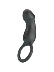PRETTY LOVE TRAE ANILLO VIBRADOR CON ESTIMULADOR NEGRO