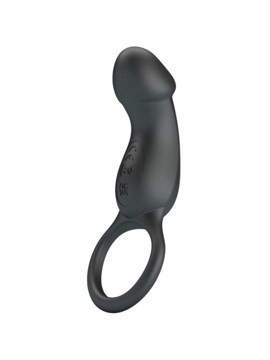 PRETTY LOVE TRAE ANILLO VIBRADOR CON ESTIMULADOR NEGRO