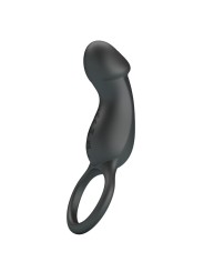 PRETTY LOVE TRAE ANILLO VIBRADOR CON ESTIMULADOR NEGRO