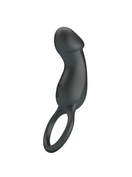 PRETTY LOVE TRAE ANILLO VIBRADOR CON ESTIMULADOR NEGRO