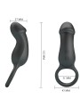 PRETTY LOVE TRAE ANILLO VIBRADOR CON ESTIMULADOR NEGRO