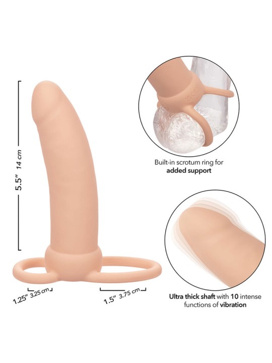 CALEXOTICS MAXX DOBLE PENETRADOR GRUESO 10 VIBRACIONES NATURAL