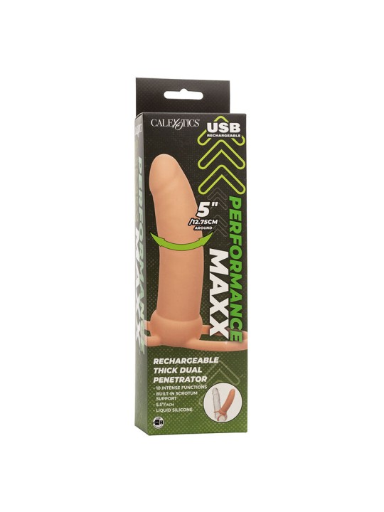 CALEXOTICS MAXX DOBLE PENETRADOR GRUESO 10 VIBRACIONES NATURAL