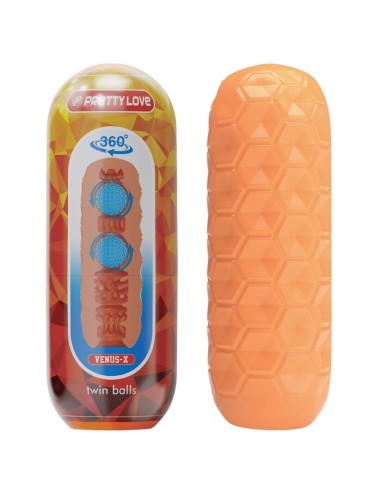 PRETTY LOVE TWIN BALLS MASTURBADOR MASCULINO NARANJA