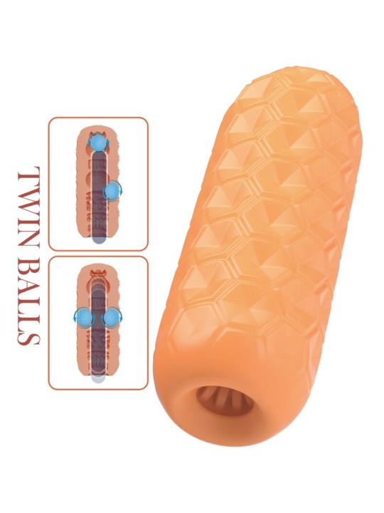 PRETTY LOVE TWIN BALLS MASTURBADOR MASCULINO NARANJA
