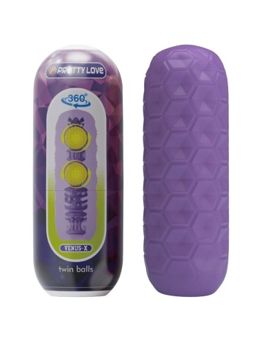 PRETTY LOVE TWIN BALLS MASTURBADOR MASCULINO MORADO