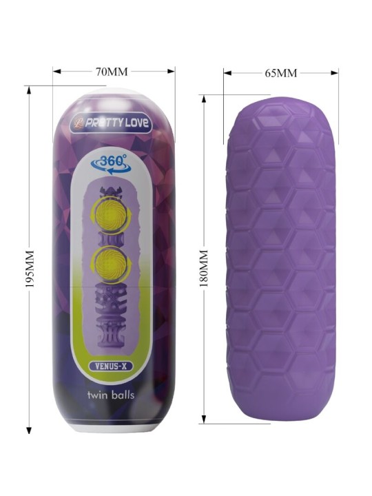 PRETTY LOVE TWIN BALLS MASTURBADOR MASCULINO MORADO